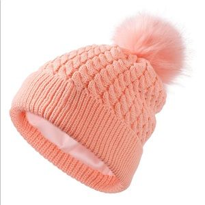 Twisted Beanie Silk Lined Pompom